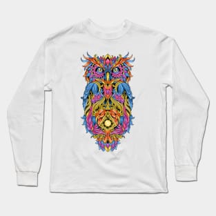 Magic Owl - Colorful Fantasy Bird Art Long Sleeve T-Shirt